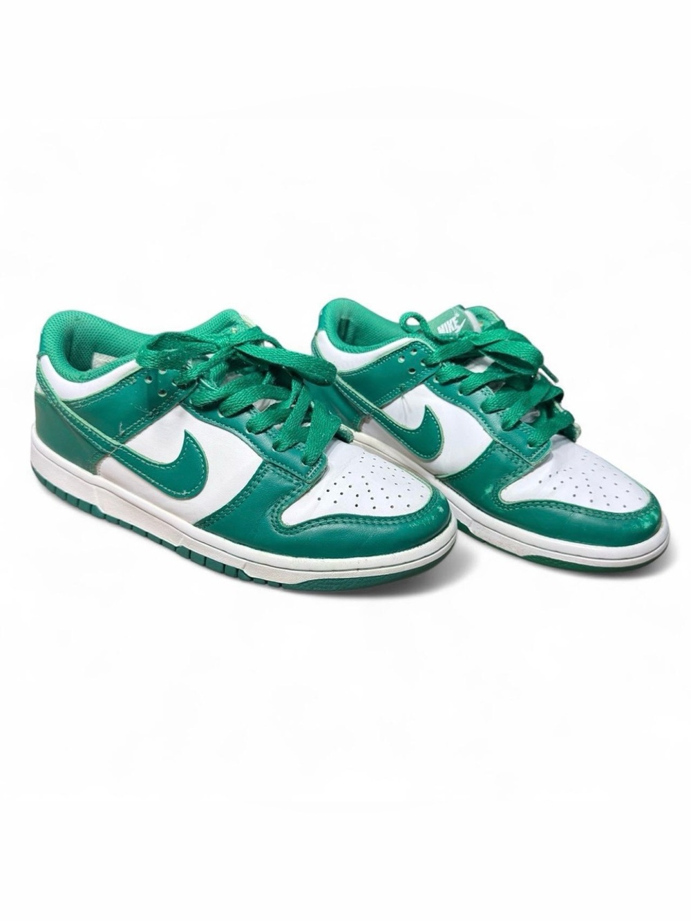 Nike Dunk Low Green White Boys Size 5Y / Women's 6.5